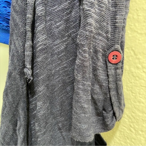 Wet Seal Hooded Lightweight Open Cardigan & Bright Blue Bandeau Top - XS/S - Picture 4 of 9